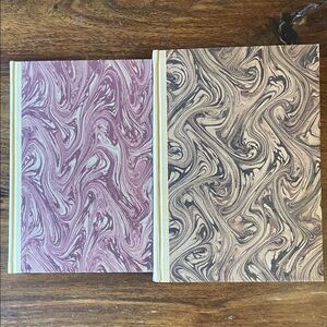 2 Vintage Marbled Hardcover Books 50s - History of Tom Jones + Baron Munchausen